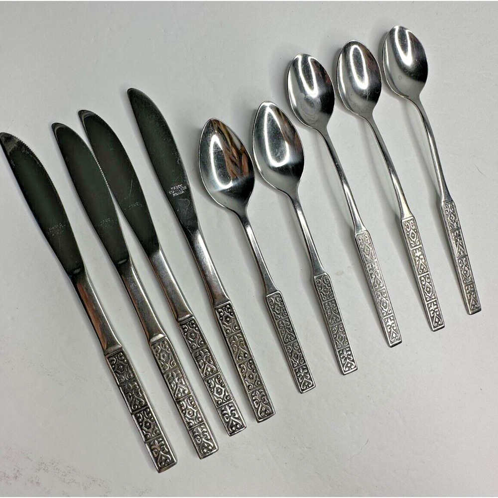 Nanco Moorish MCM Stainless Flatware Replacement 9 Pc Spoon Knife